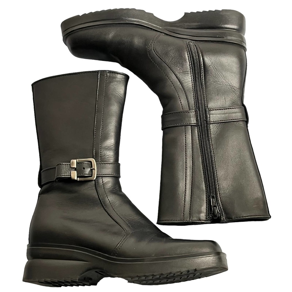 NWOT LL Bean Short Black Leather Boots Womens Size 5.5 Med - Picture 5 of 9